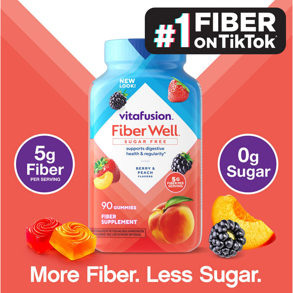 Fiber Well Sugar Free Gummy Vitamin, 90 Gummies