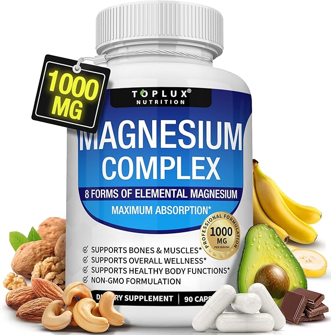 Magnesium Complex - 8 Essential Magnesium Supplement 1000mg, 90 Capsules