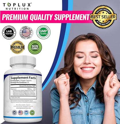 Magnesium Complex - 8 Essential Magnesium Supplement 1000mg, 90 Capsules