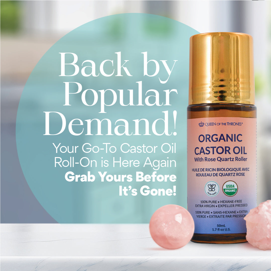 Organic Golden Castor Oil Roll-On with Rose Quartz