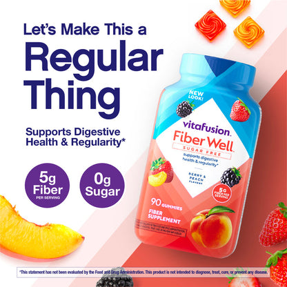 Fiber Well Sugar Free Gummy Vitamin, 90 Gummies